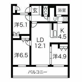 アクレール小笹南坂【403号室】の間取り