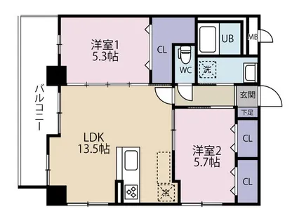 プランドール志免【405号室】の間取り
