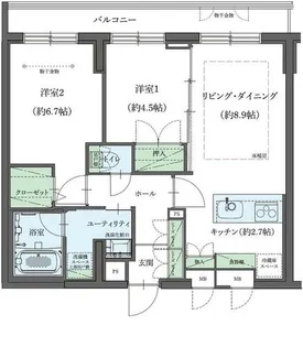 ファインクラス札幌琴似【4階】の間取り