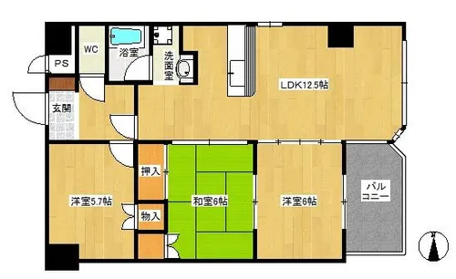 ウィルステージ霧ヶ丘【4階】の間取り