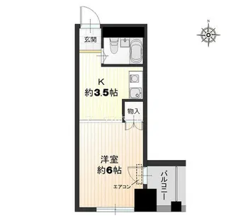 建商101ビル【8号室】の間取り