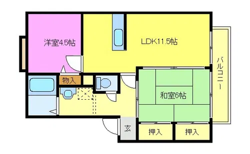 シューメゾン【1階】の間取り
