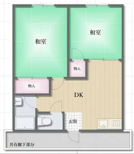 しあわせハイツ淡路岩屋Ⅰ【103号室】の間取り