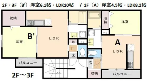 JC朝日Ⅱ【3階】の間取り