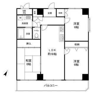 ハイツ本山【6階】の間取り