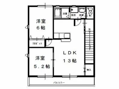 キャプリコーンエス A棟【A-201号室】の間取り