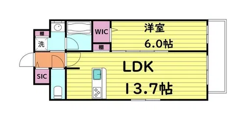 サンシエロ東今里【4階】の間取り