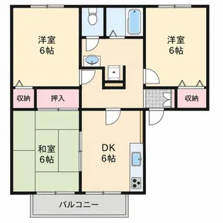 カモメヴィラ【201号室】の間取り