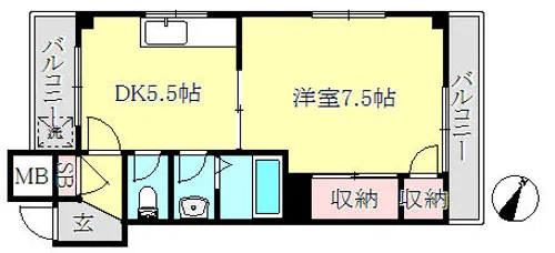 セントラルハイツ国香【2階】の間取り