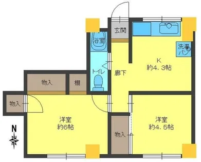 東灘マンション【2階】の間取り