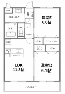 MIC行橋グランスクエア【302号室】の間取り