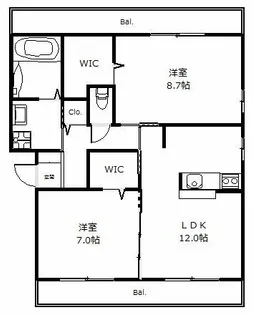 ストラーダ【102号室】の間取り