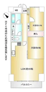 チュリス若松【2階】の間取り