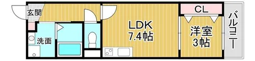 フィーリックス大楠Ⅱ【2階】の間取り
