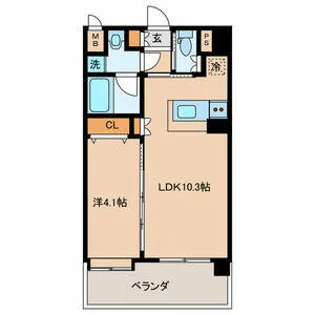 クリムゾン博多Ⅱ【0403号室】の間取り