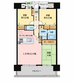 アーバンパレスアクス大濠Ⅱ【904号室】の間取り