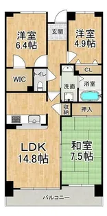 井吹西シティコート【12階】の間取り