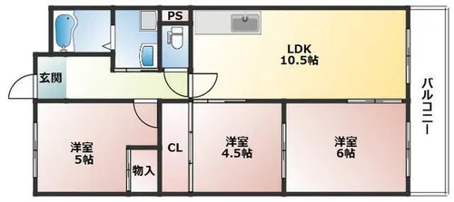 サンウエルシー21【502号室】の間取り
