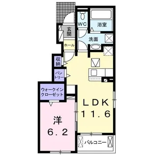 クレア・ルース【1階】の間取り