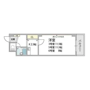 コンフォール長吉【8階】の間取り