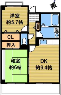 ル・シャンテ六甲【202号室】の間取り