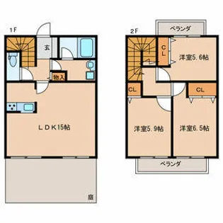 プレザントタウン【1階】の間取り