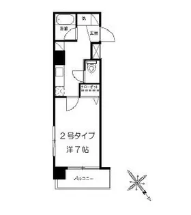 フローラ博多【202号室】の間取り