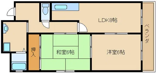 シティハイツ喜連【502号室】の間取り