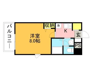 アンピール唐人町【0908号室】の間取り