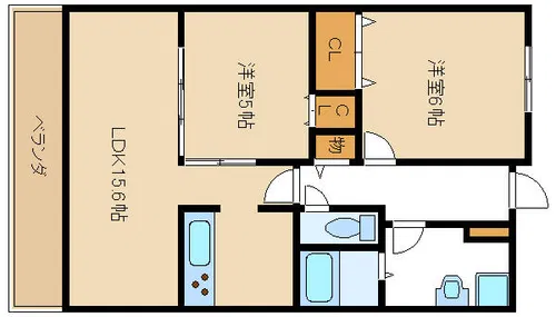 カーサベージュⅡ【403号室】の間取り