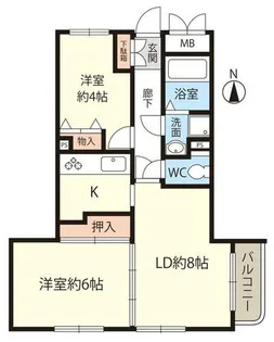 カーサパラマウント【2階】の間取り