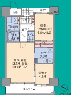 プライムメゾンセントラルパーク【402号室】の間取り