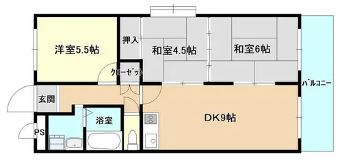 エバーグリーン泉ヶ丘1号館【305号室】の間取り