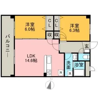 ファミーユ シオハマ【0205号室】の間取り