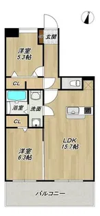 フレグランスHARA【A202号室】の間取り