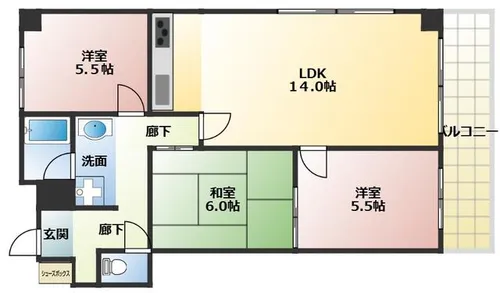サントピアグランドハイツ【405号室】の間取り
