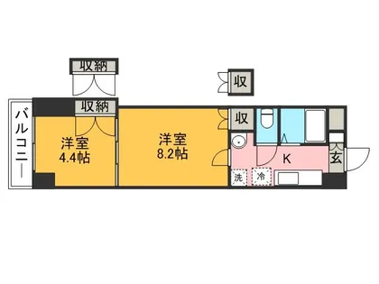 ロイヤル天神南【4階】の間取り