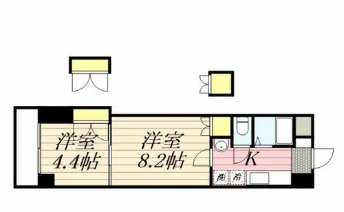 ロイヤル天神南【0705号室】の間取り