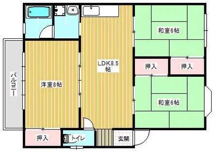 コンフォート湯川【203号室】の間取り