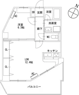 ハイブリッジマンション61【6階】の間取り