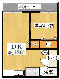 前川ハイツB棟【203号室】の間取り