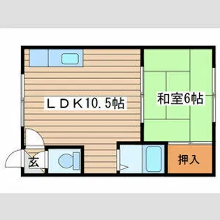 鳴海レジデンスB【105号室】の間取り