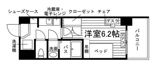 学生会館 エスリード カレッジゲート長瀬【7階】の間取り