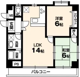 ソレイユ南町【4F-B号室】の間取り
