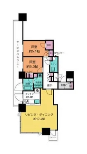 ブランズタワー梅田North【3101号室】の間取り