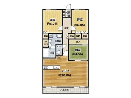 グランドパレス上須磨【3階】の間取り