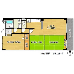プレスティージ黄檗【4階】の間取り