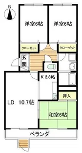 フォレストハウス【1C号室】の間取り