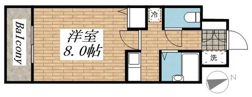 ダブルーンⅧ桜坂【0703号室】の間取り