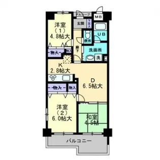 東峰マンション那珂川【910号室】の間取り